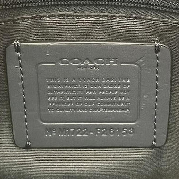 COACH Crossgrain Leather Bennett Shoulder Bag - Navy And Off White - Picture 7 of 10